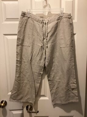 Eddie Bauer Light Beige Linen-Cotton Pants